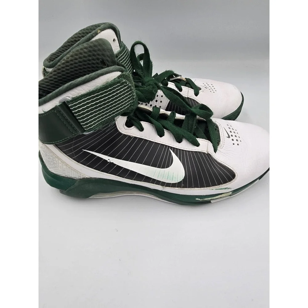 Nike Mens 7.5‎ Air Max Rise Basketball Shoes Green White High Top 367180-117